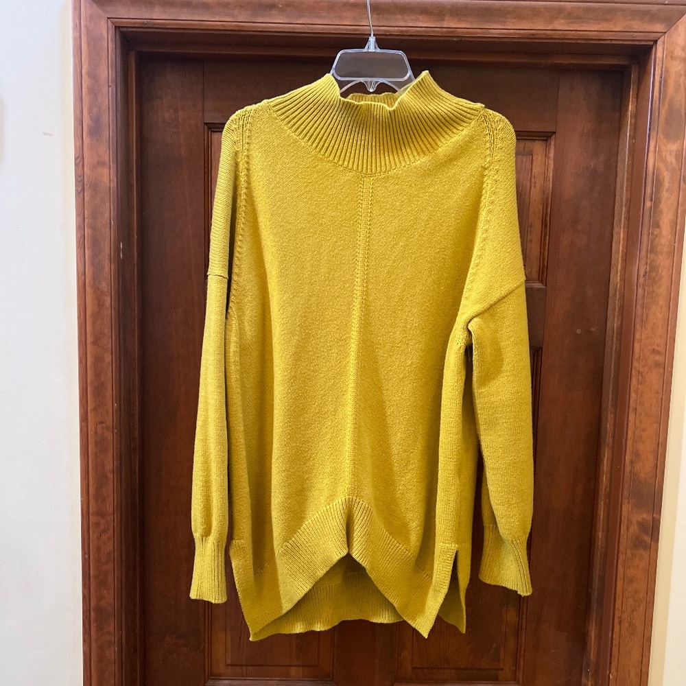 Maeve Mustard Yellow Mock Neck Sweater